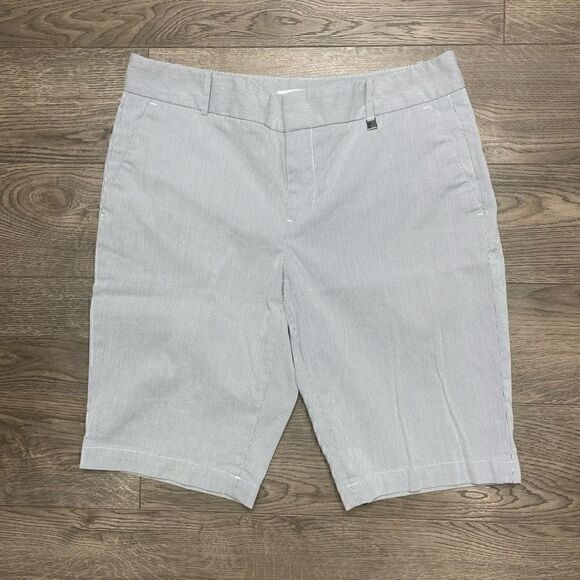 Calvin Klein Shorts Womens Size 4 White Stripe Cotton Stretch - Picture 1 of 9